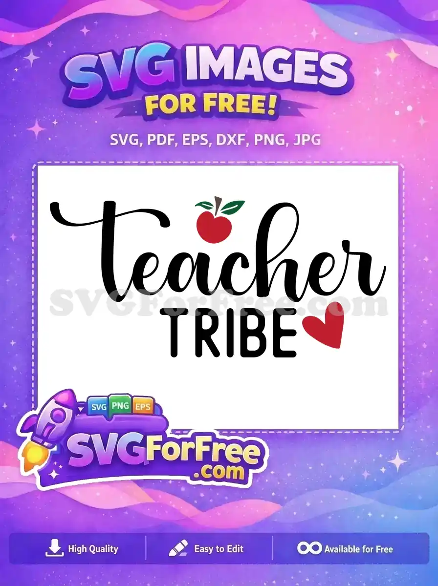 Free Teacher Cursive Apple Free Tribe Red Heart Free SVG