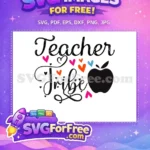 Free Teacher Quote Free Colorful Hearts Teacher Tribe Free SVG - Instant Download
