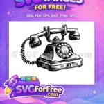 Free Rotary Dial Free Corded Telephone Classic Free SVG - Instant Download