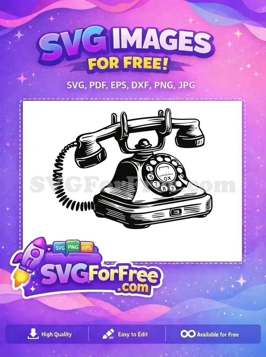 Free Rotary Dial Free Corded Telephone Classic Free SVG