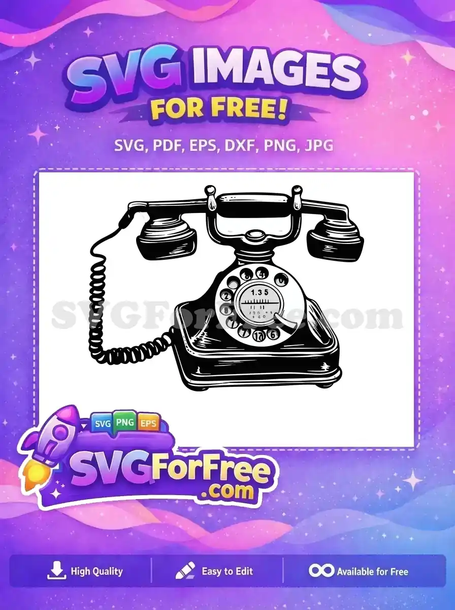 Free Rotary Dial Free Old Fashioned Telephone Free SVG