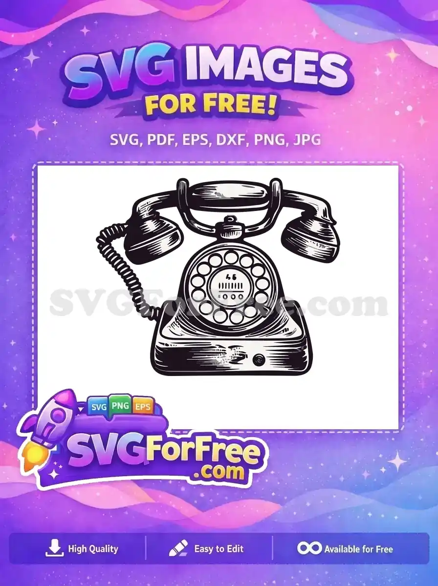Free Rotary Dial Free Vintage Telephone Dark Free SVG