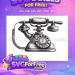 Free Antique Telephone Free Rotary Dial Telephone Free SVG - Instant Download