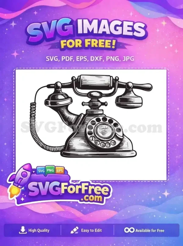 Free Antique Telephone Free Rotary Dial Telephone Free SVG