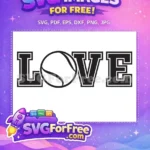 Free Bold Font Free Tennis Ball Love Design Free SVG - Instant Download