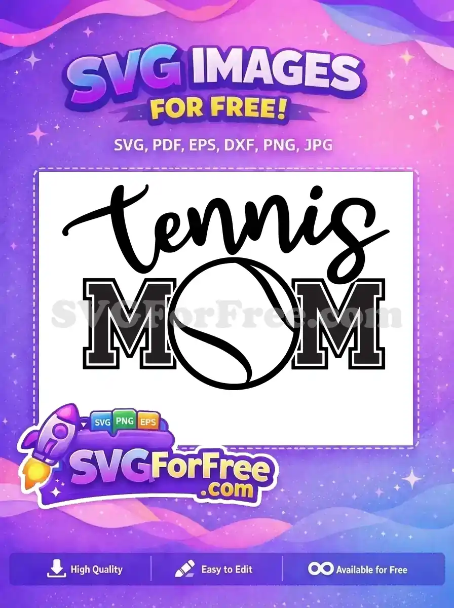 Free Tennis Mom Text Free Ball Graphic Design Free SVG