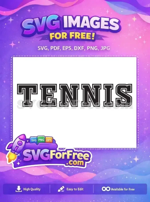 Free Bold Tennis Free Word Title Free SVG