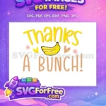 Free Yellow Letters Free Banana Bunch Thank You Free SVG - Instant Download