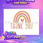 Free Peach Rainbow Free Heart Graphic Thank You Free SVG - Instant Download
