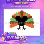 Free Mickey Turkey Silhouette Free Brown Orange Feathers Thank You Free SVG - Instant Download