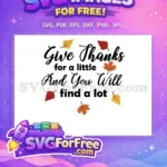 Free Calligraphy Quote Free Autumn Leaves Thank You Free SVG - Instant Download