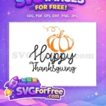 Free Orange Pumpkin Vine Free Happy Thanksgiving Design Free SVG - Instant Download