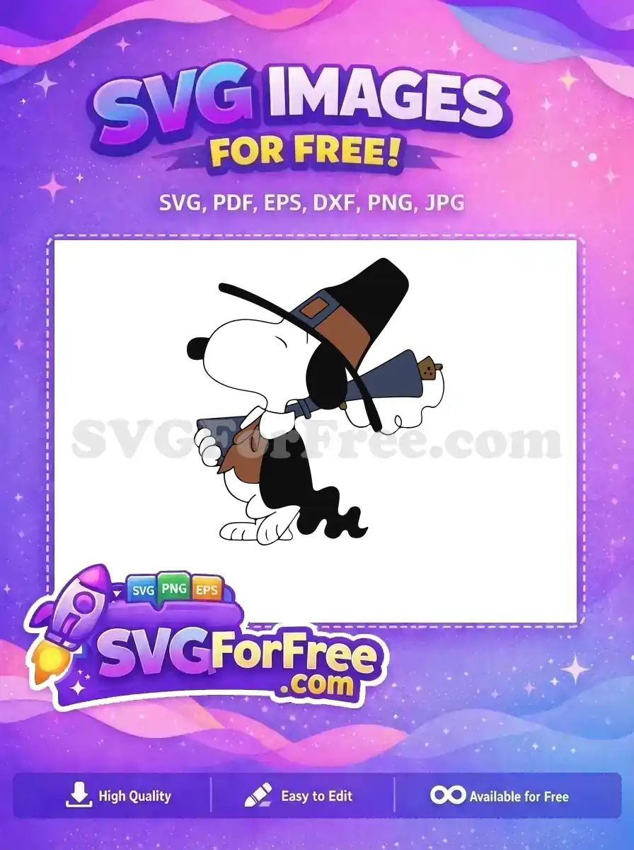 Free Pilgrim Hat Free Musket Snoopy Thank You Free SVG