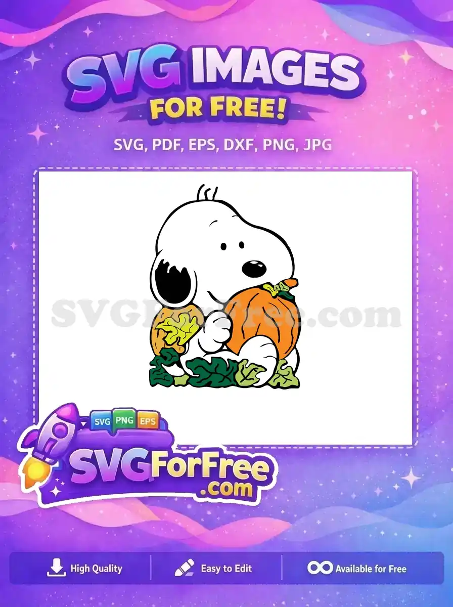 Free Snoopy Fall Pumpkin Free Thank You Peanuts Movie Free SVG