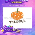 Free Orange Pumpkin Free Thankful Design Thanksgiving Free SVG - Instant Download