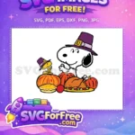 Free Purple Pilgrim Hat Free Thanksgiving Feast Snoopy Free SVG - Instant Download
