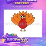 Free Cartoon Turkey Free Googly Eyes Thank You Free SVG - Instant Download