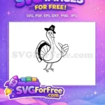 Free Turkey Pilgrim Hat Free Thumbs Up Thank You Free SVG - Instant Download