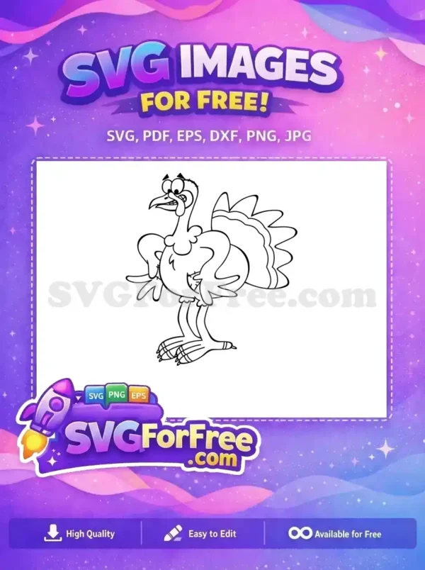 Free Wacky Turkey Free Thanksgiving Cartoon Thank You Free SVG