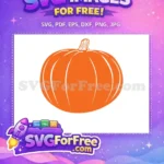 Free Orange Thanksgiving Pumpkin Free Fall Thank You Free SVG - Instant Download
