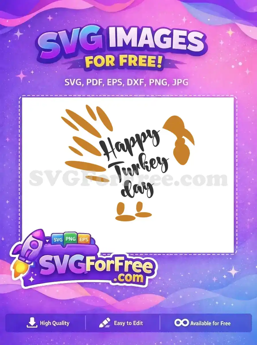 Free Brown Turkey Free Happy Thanksgiving Day Free SVG