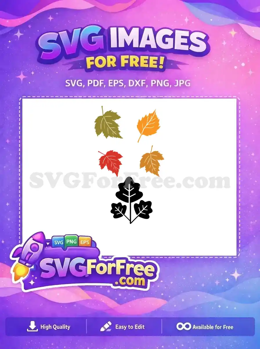 Free Colorful Maple Leaves Free Thank You Autumn Free SVG