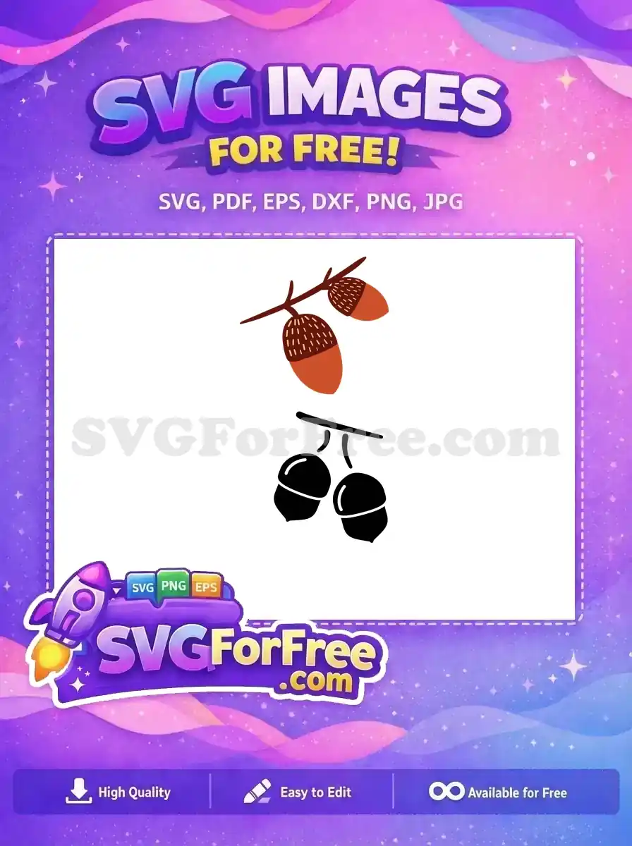 Free Brown Acorn Free Fall Thank You Free SVG