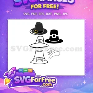 Free Black Pilgrim Hat Free Thanksgiving Thank You Free SVG