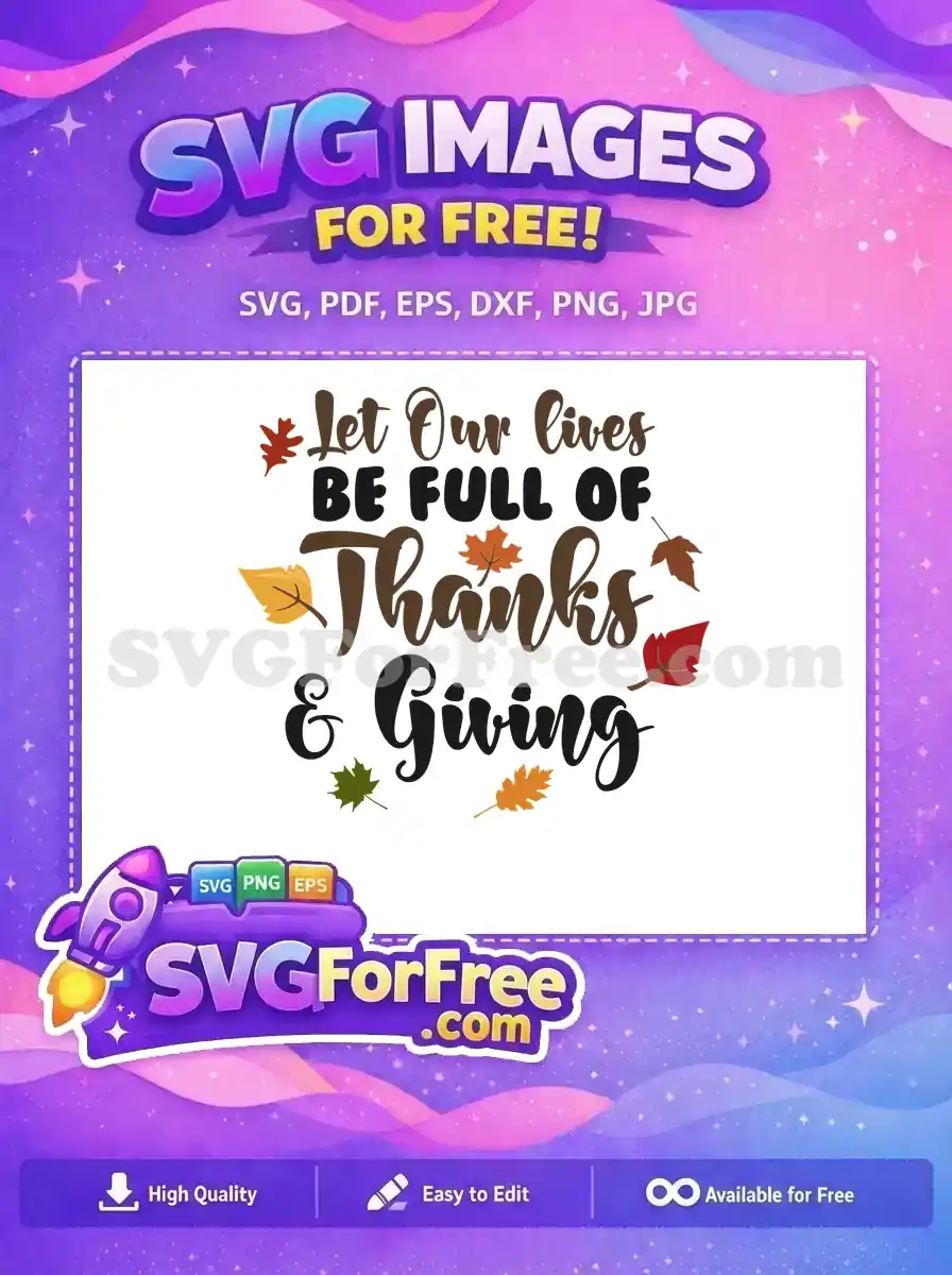 Free Colorful Autumn Leaves Free Thanksgiving Quote Design Free SVG