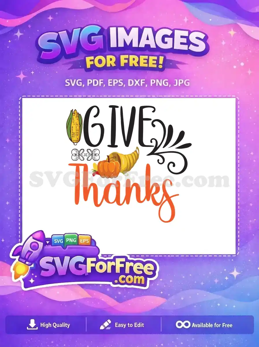 Free Autumn Cornucopia Free Thanksgiving Elements Give Thanks Free SVG