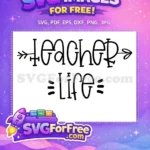 Free Chalkboard Font Free Arrow Teacher Life Free SVG - Instant Download