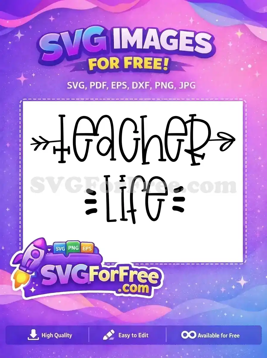 Free Chalkboard Font Free Arrow Teacher Life Free SVG