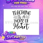 Free Teaching Books Free Work Heart Teacher Free SVG - Instant Download