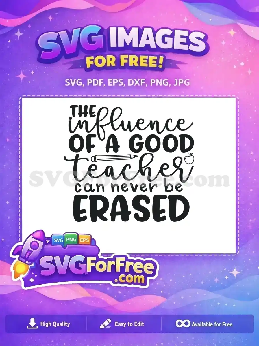 Free Pencil Apple Free Influence Teacher Free Quotes SVG