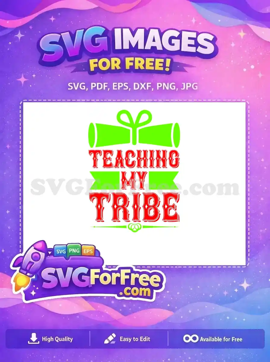 Free Green Scroll Free Teaching Tribe Teacher Free SVG
