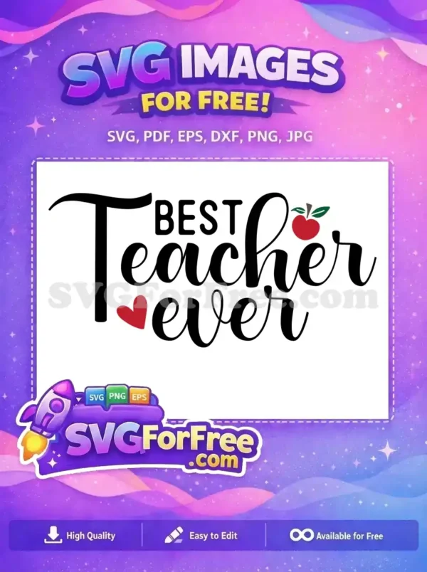 Free Heart Accent Free Apple Design Teacher Free SVG