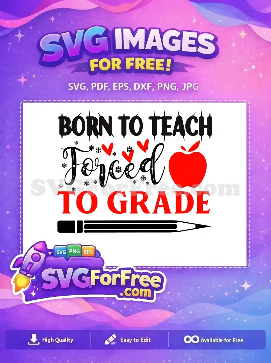Free Red Apple Free Snowflake Born To Teach Free SVG