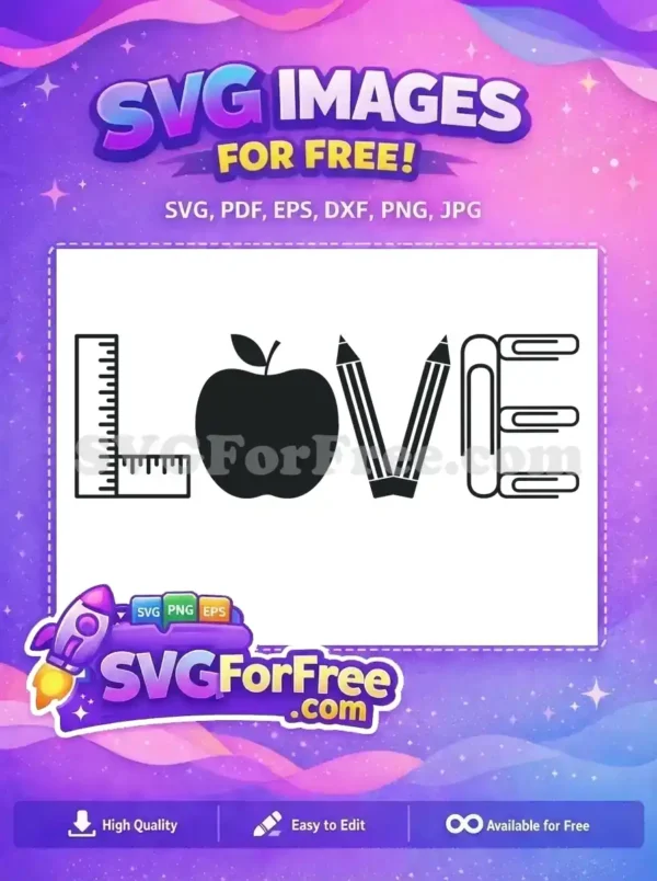 Free Ruler Apple Free Pencil School Free SVG