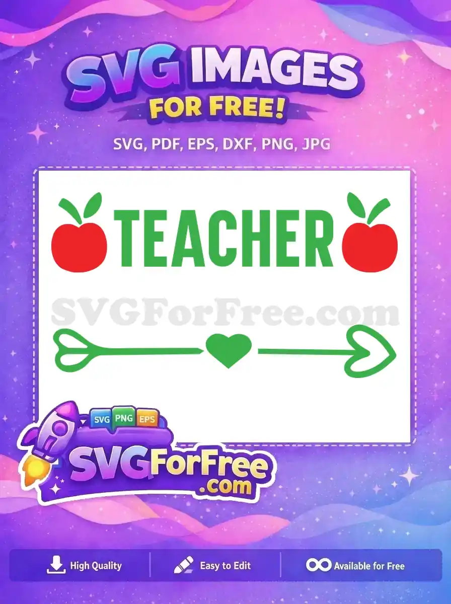 Free Apple Accents Free Teacher Quote Arrow Design Free SVG
