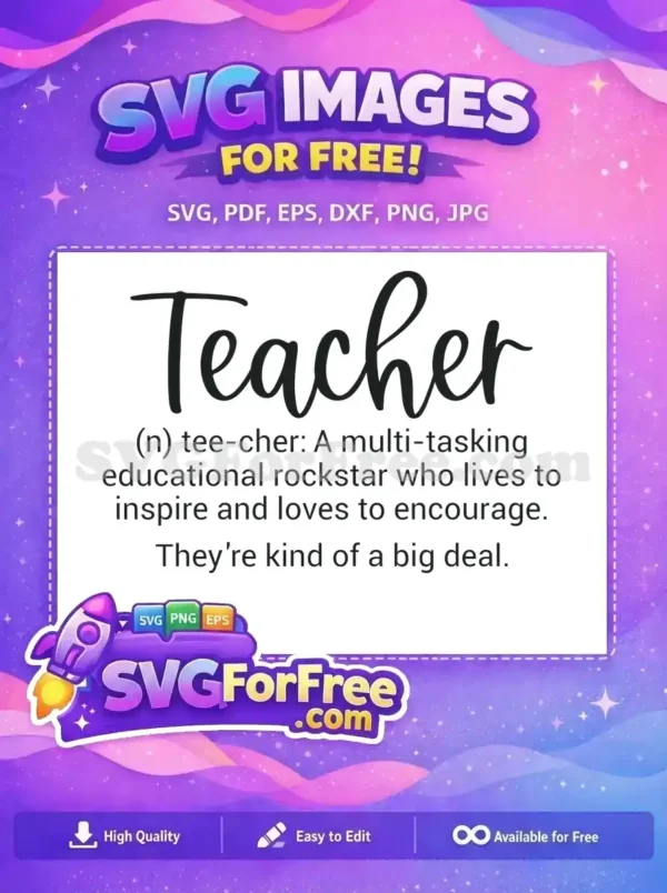 Free Teacher Definition Free Rockstar Inspire Teacher Quotes Free SVG 1