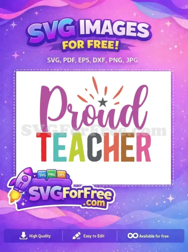 Free Colorful Letters Free Star Accent Teacher Quotes Free SVG