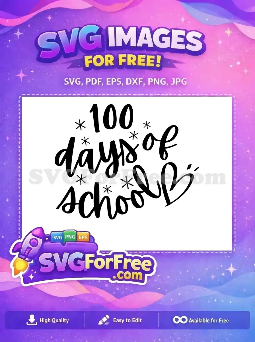 Free 100 Days Free School Letters Teacher Free SVG