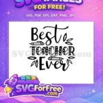 Free Best Teacher Free Quote Decorated Letters Free SVG - Instant Download