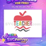 Free Colorful Teacher Apple Free Wavy Lines Teacher Free SVG - Instant Download