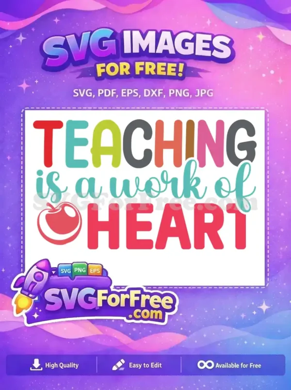 Free Colorful Letters Free Apple Teaching Quote Free SVG