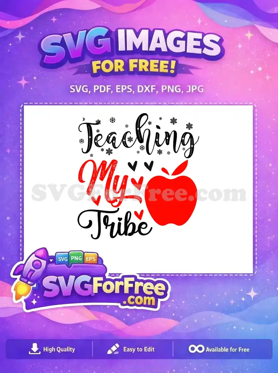 Free Teaching Snowflakes Free Red Hearts Teacher Free SVG