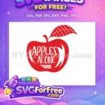 Free Red Apple Alone Free Teacher Quotes Free SVG - Instant Download