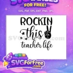 Free Rocking Stars Free Peace Sign Teacher Life Free SVG - Instant Download