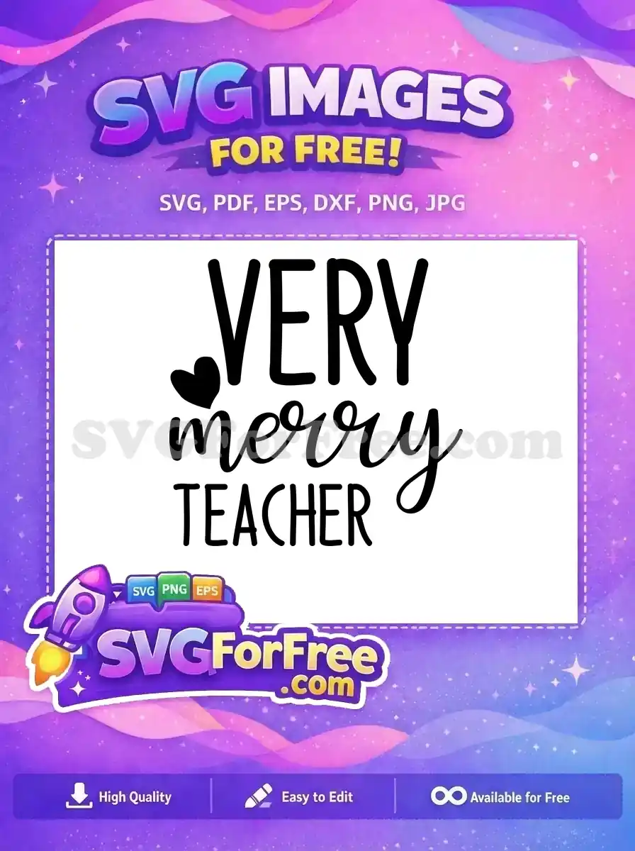 Free Heart Detail Free Merry Teacher Quote Free SVG