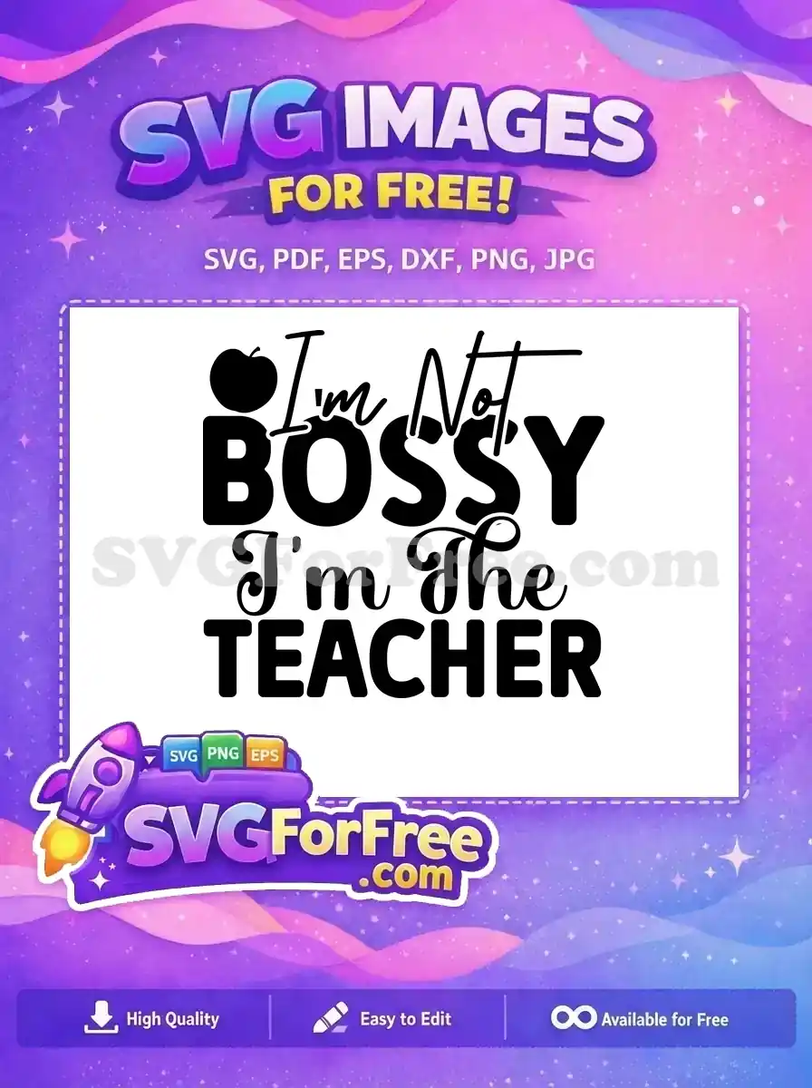 Free Apple Graphic Free Not Bossy Teacher Free SVG